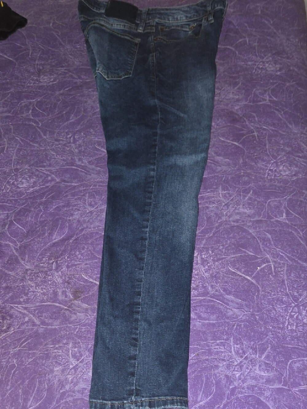 Men's Original Vintage Weatherproof Slim Fit Dark Blue Jeans - Picture 6 of 6